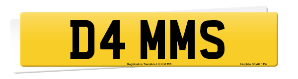 Registration number D4 MMS